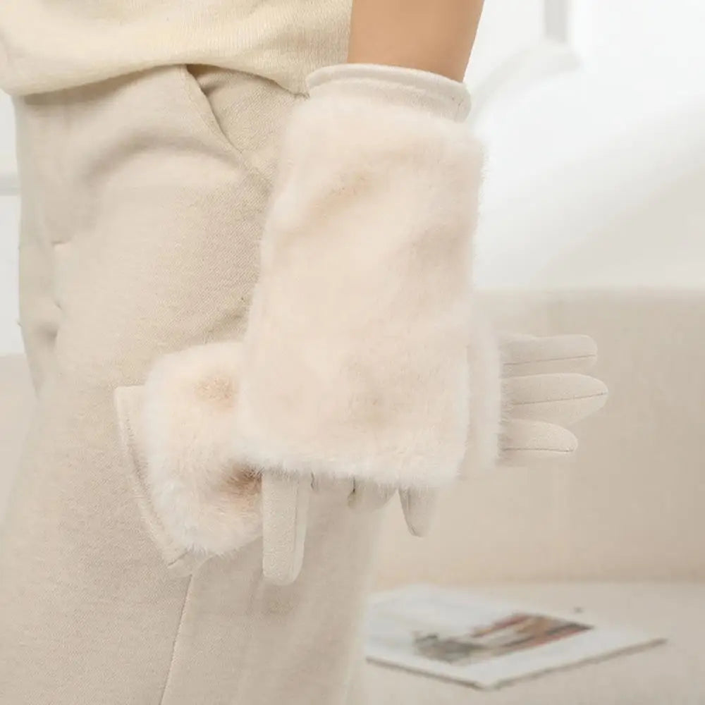 Suede-Feel Touchscreen Winter Gloves
