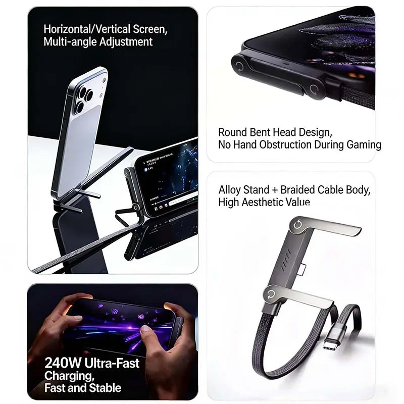 240W 2-in-1 Charging Cable & Phone Stand product image 5