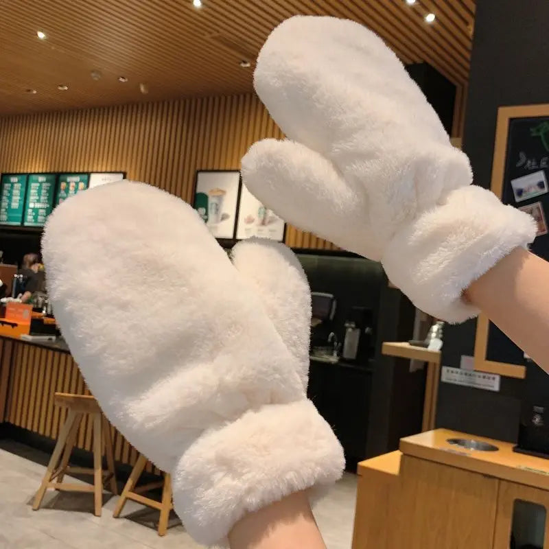 Fluffy Plush Winter Mittens