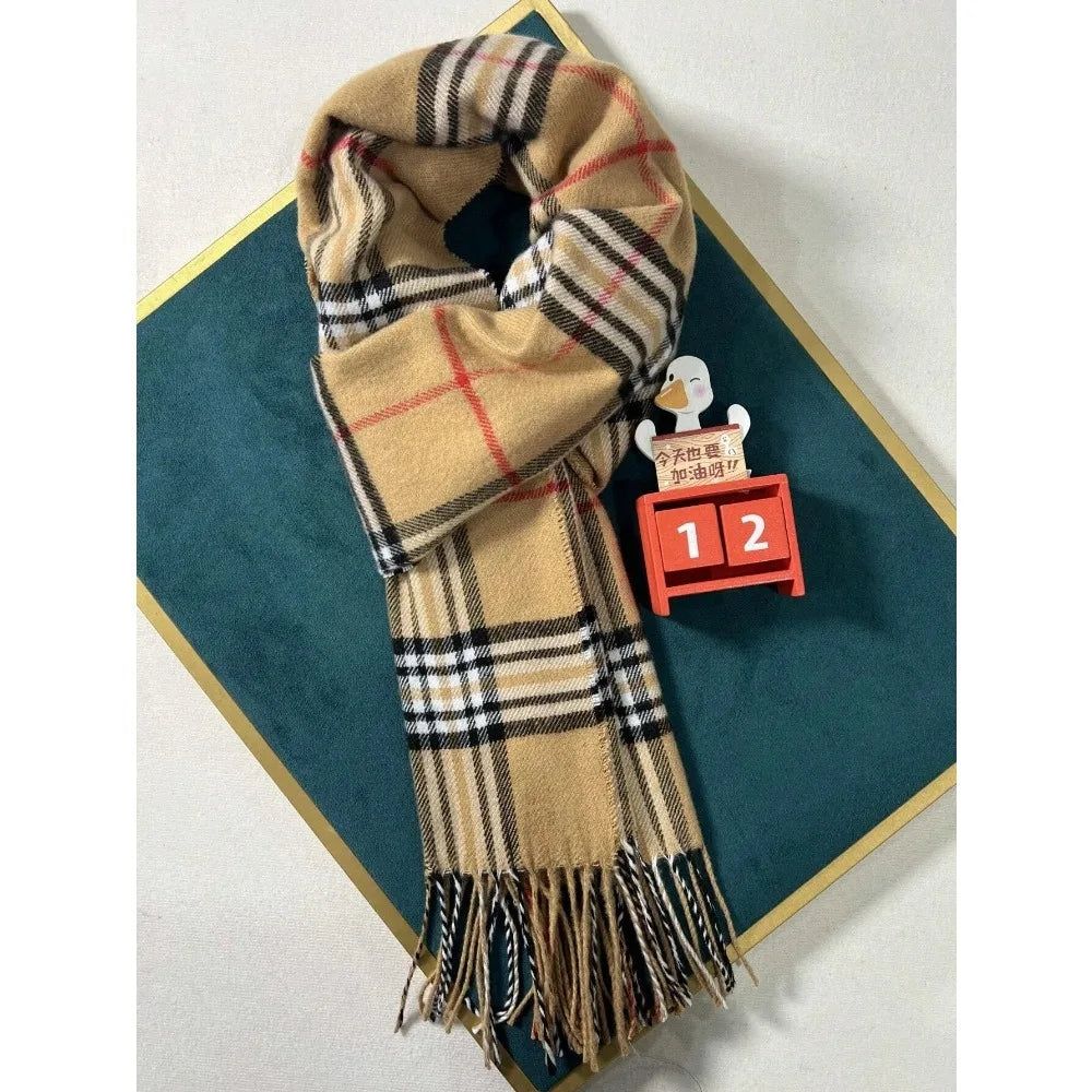 Plaid Cashmere-Feel Winter Scarf & Neck Warmer