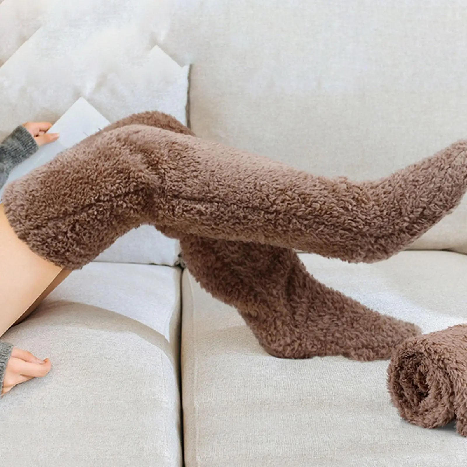 Fuzzy Thigh-High Warm Socks