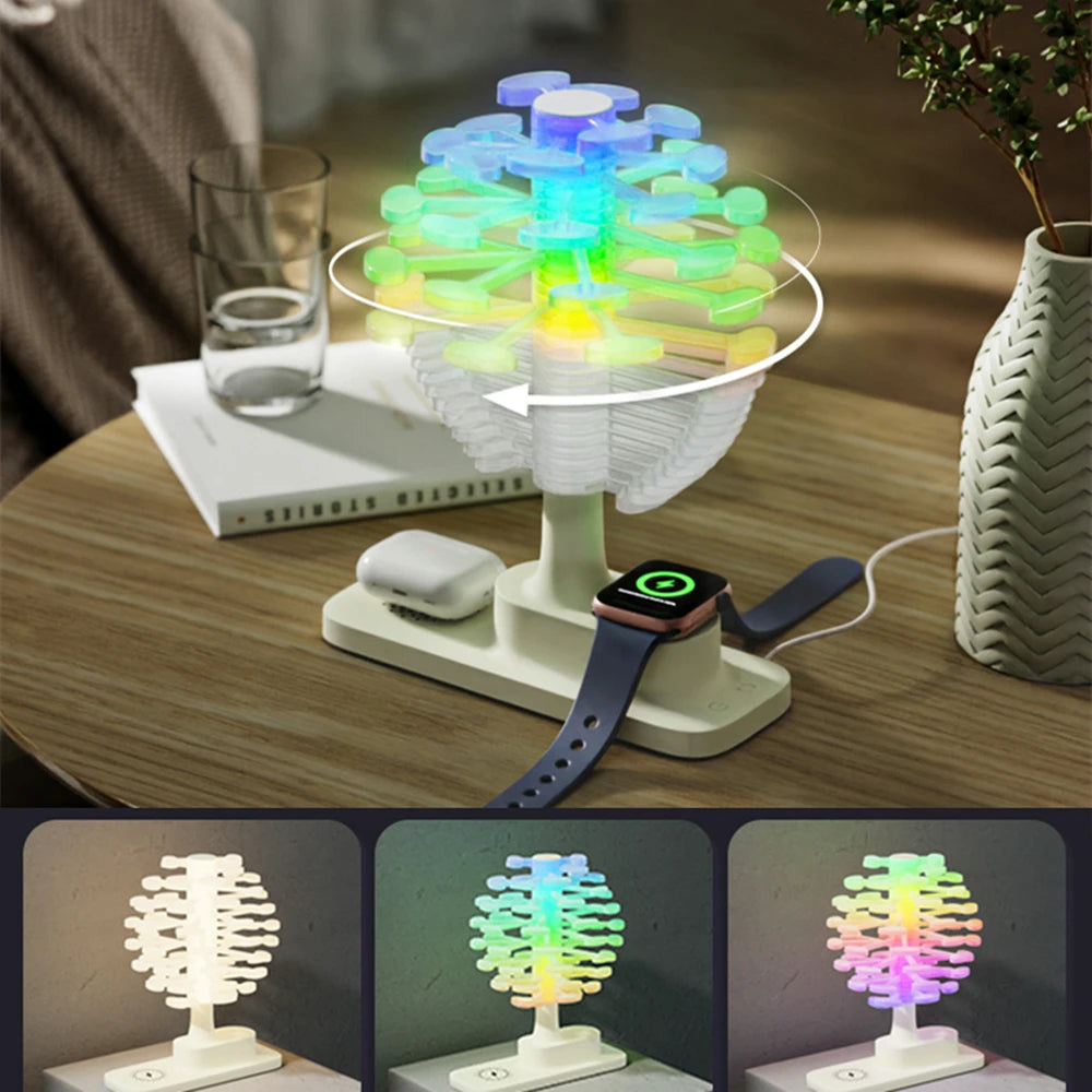 Spiral Tree Table Lamp with Wireless Charger