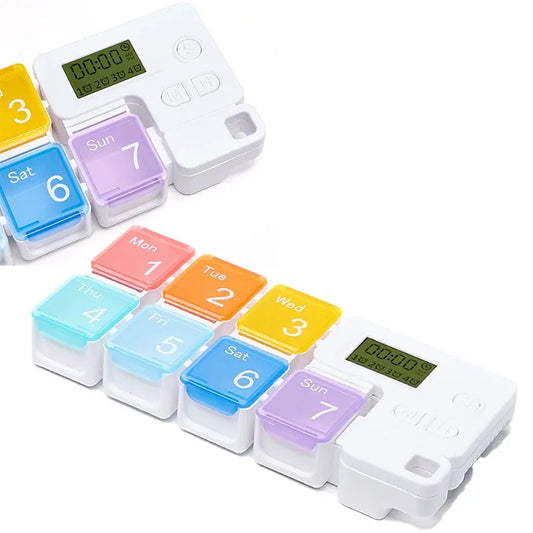 Smart Electronic Weekly Pill Organizer with Alarm