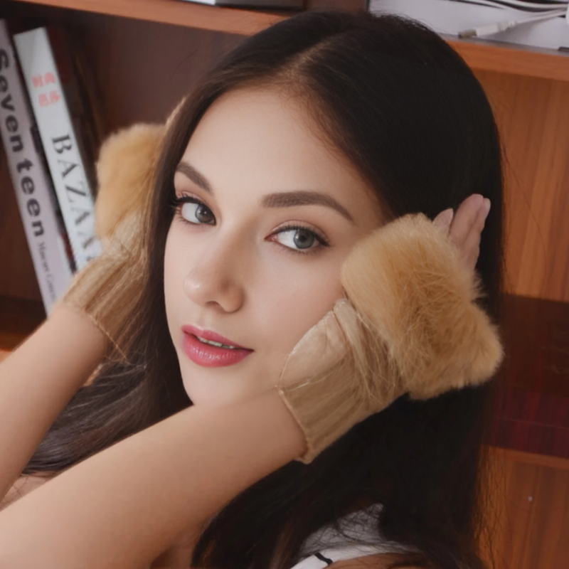 Faux Fur Fingerless Gloves
