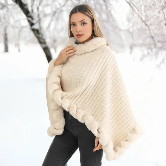 Women’s Faux Fur Shawl Cloak