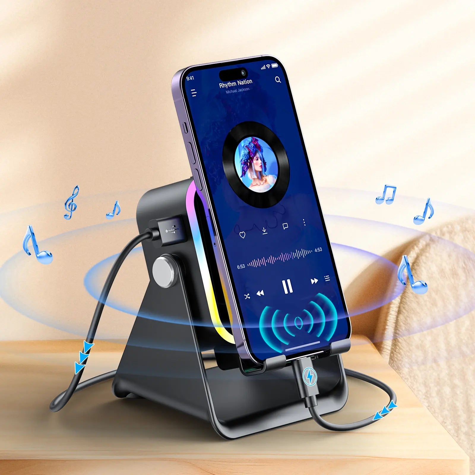 Wireless Induction Speaker Stand with Power Bank product image 1