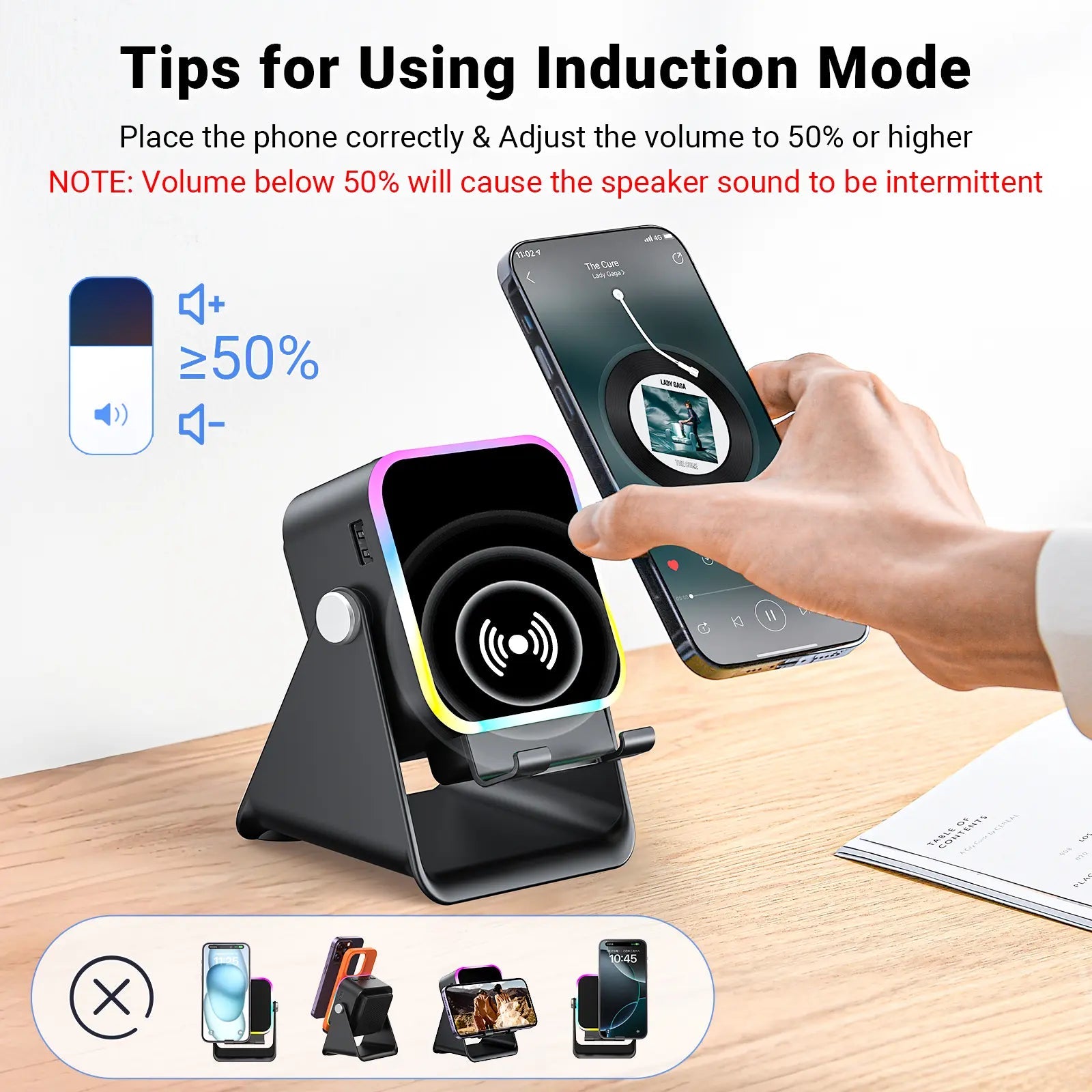 Wireless Induction Speaker Stand with Power Bank product image 3