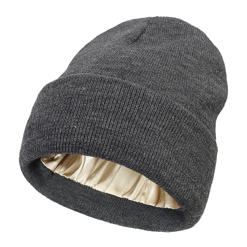 Satin-Lined Beanie for Women