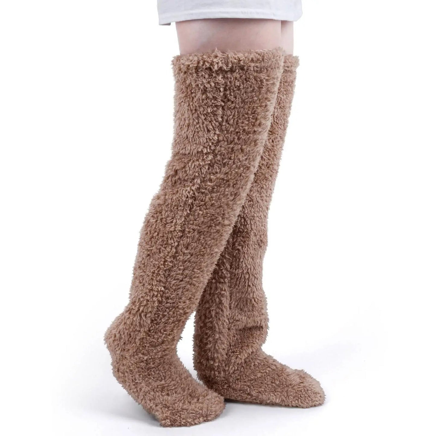 Fuzzy Thigh-High Warm Socks