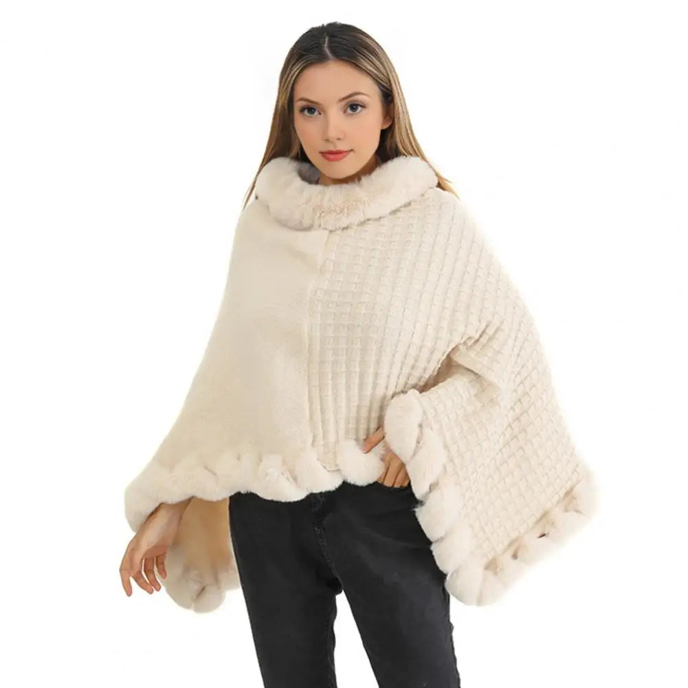 Women’s Faux Fur Shawl Cloak