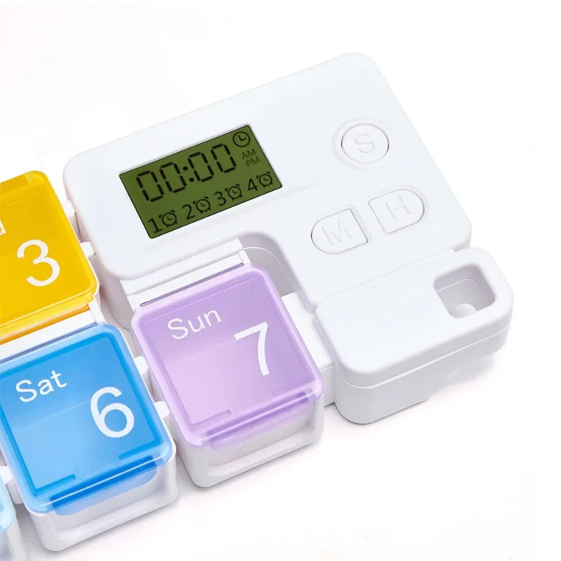 Smart Electronic Weekly Pill Organizer with Alarm