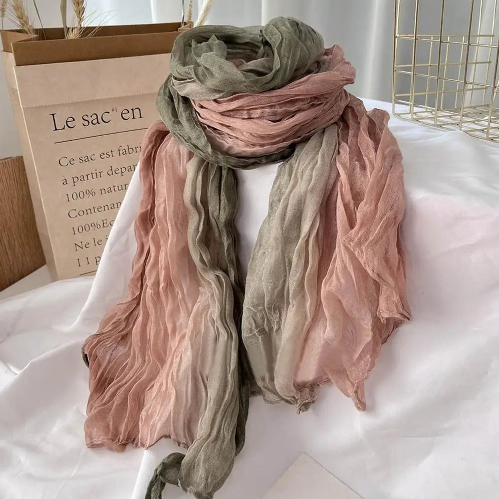 Soft Gradient Cotton Shawl & Winter Scarf