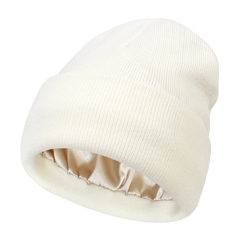 Satin-Lined Beanie for Women