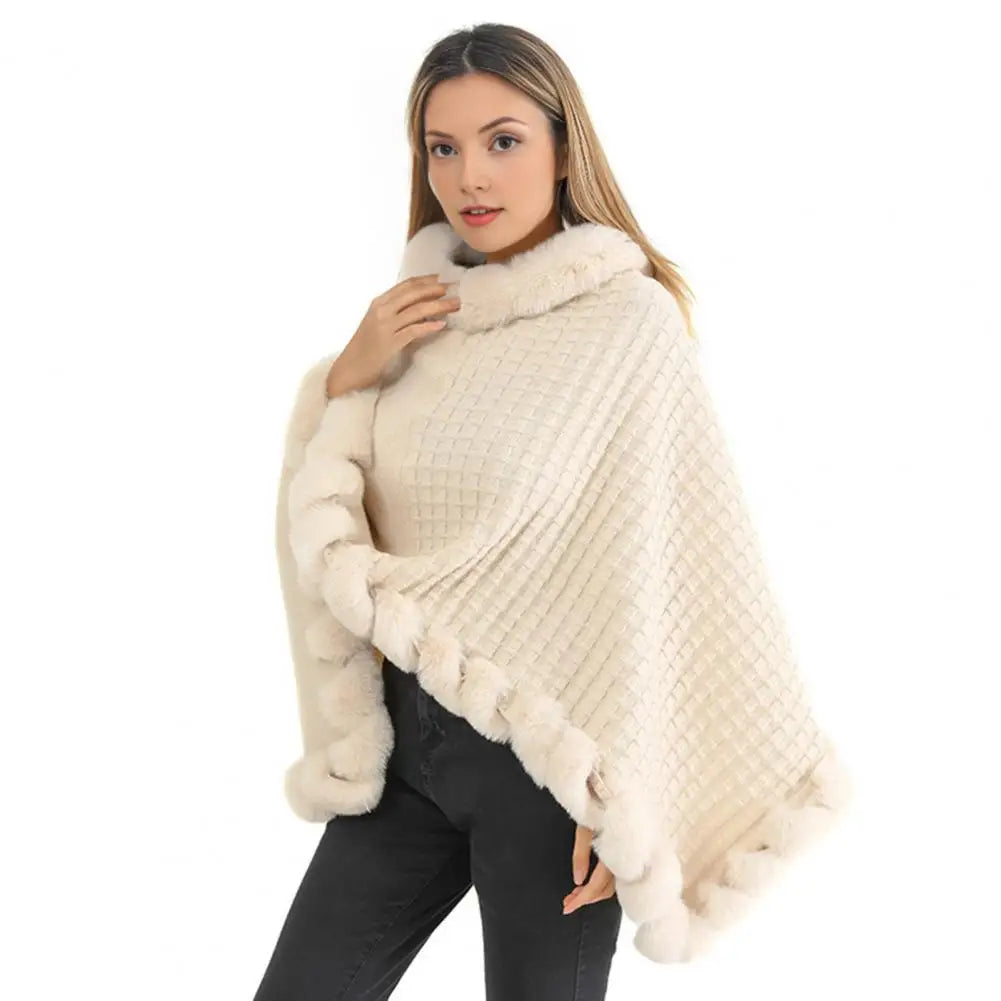 Women’s Faux Fur Shawl Cloak