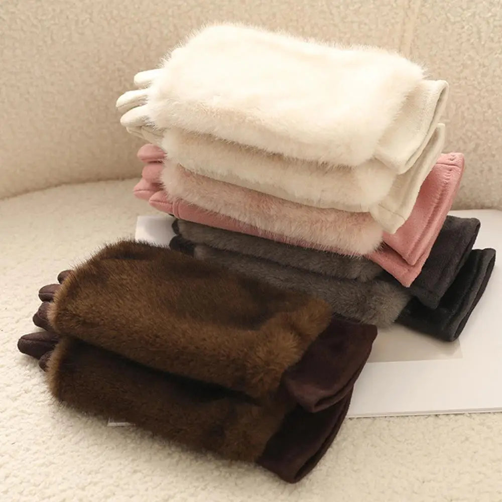 Suede-Feel Touchscreen Winter Gloves
