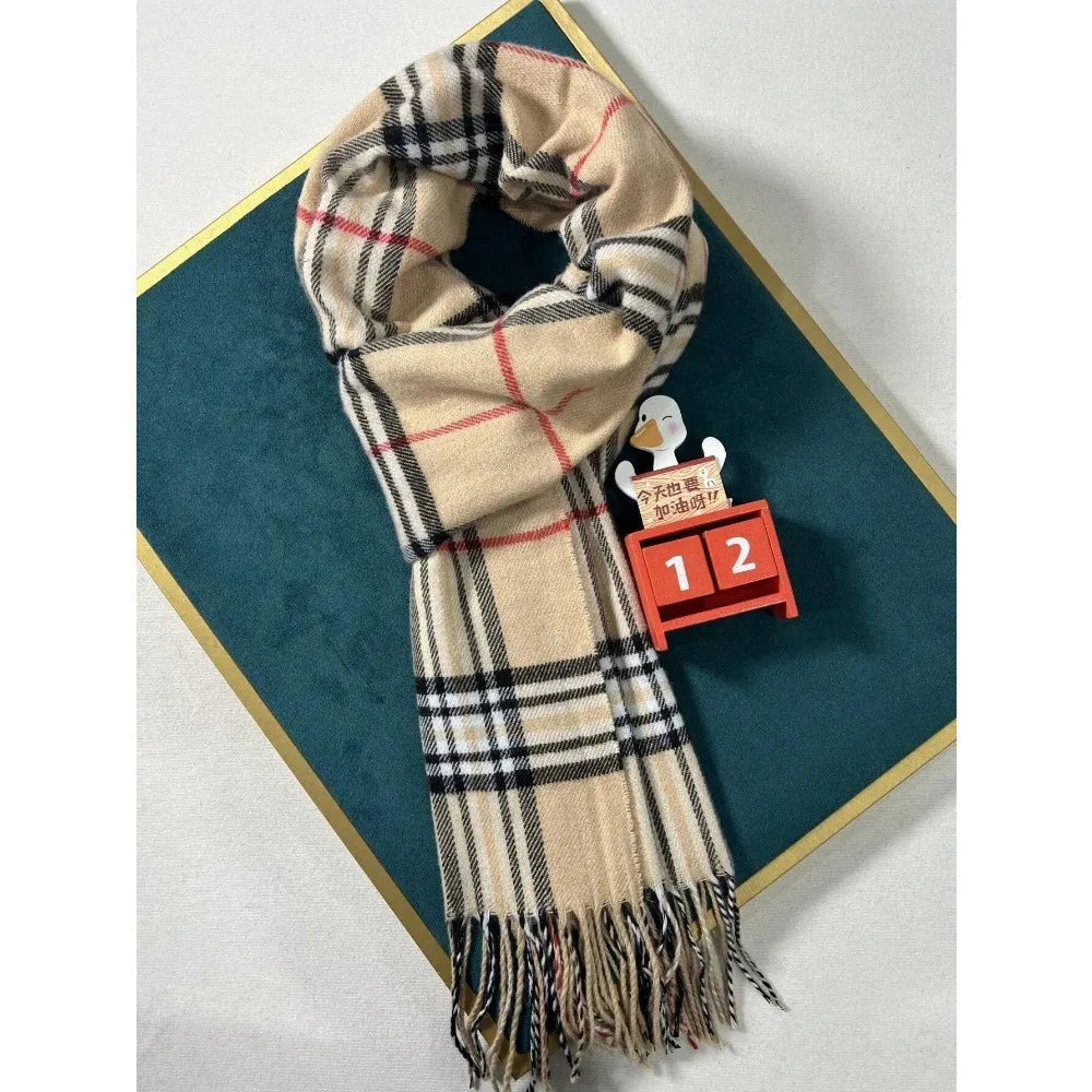 Plaid Cashmere-Feel Winter Scarf & Neck Warmer