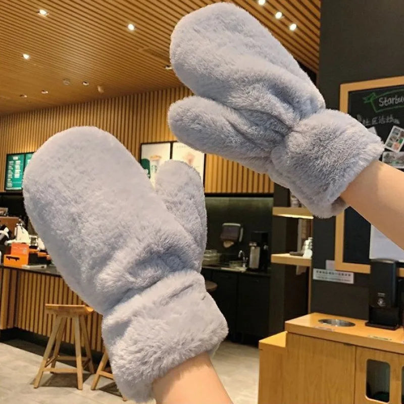 Fluffy Plush Winter Mittens