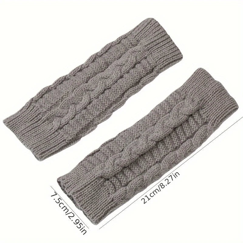 Women’s Knit Fingerless Gloves with Fleece Lining