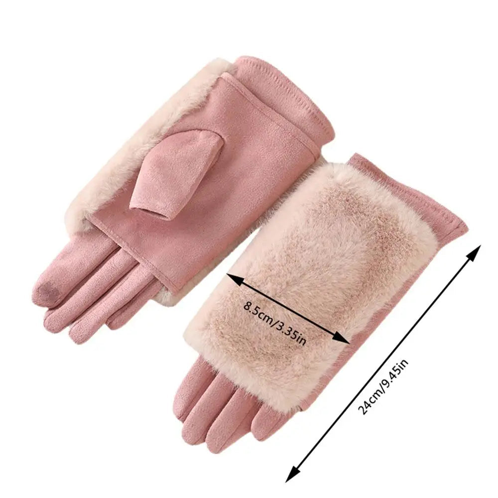 Suede-Feel Touchscreen Winter Gloves