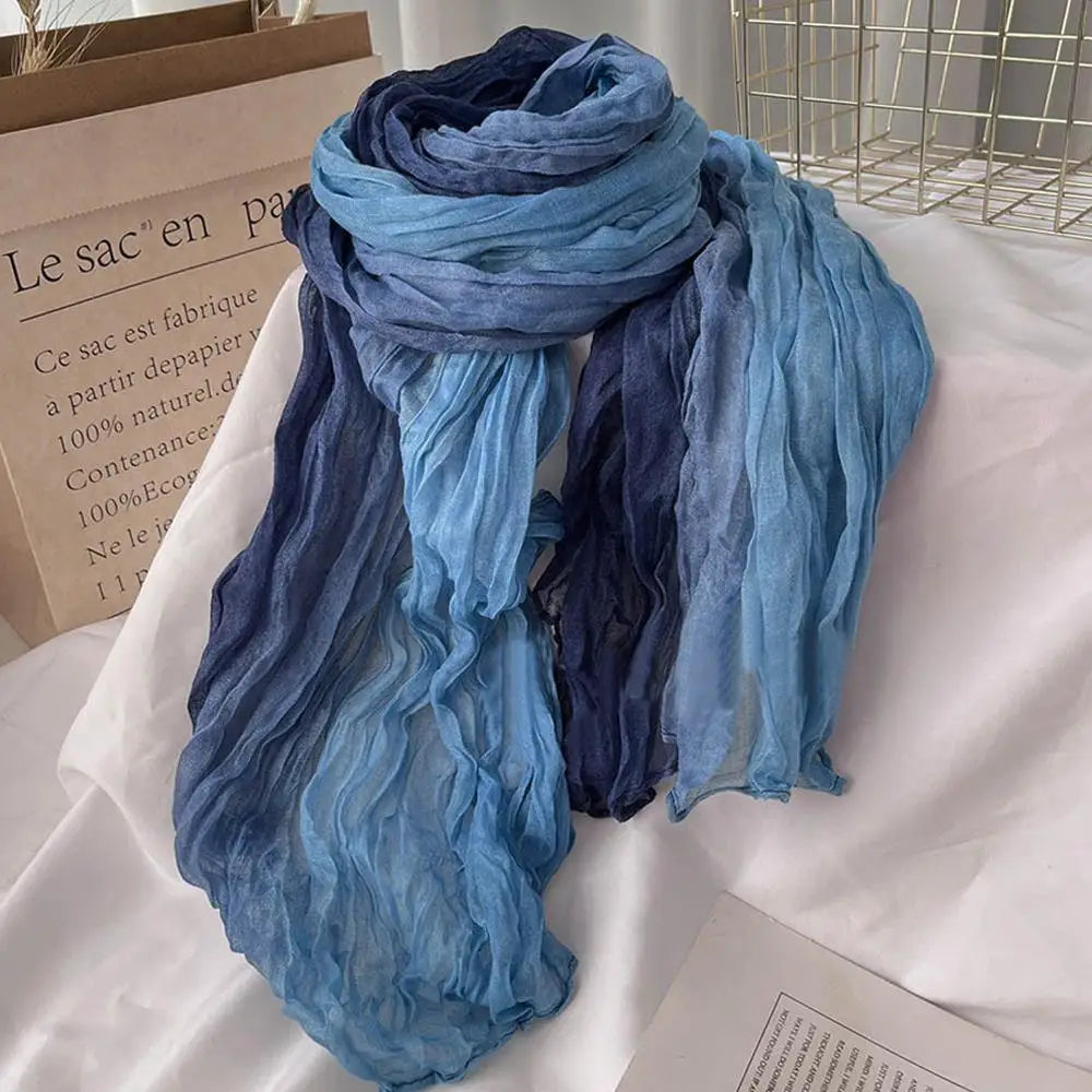 Soft Gradient Cotton Shawl & Winter Scarf