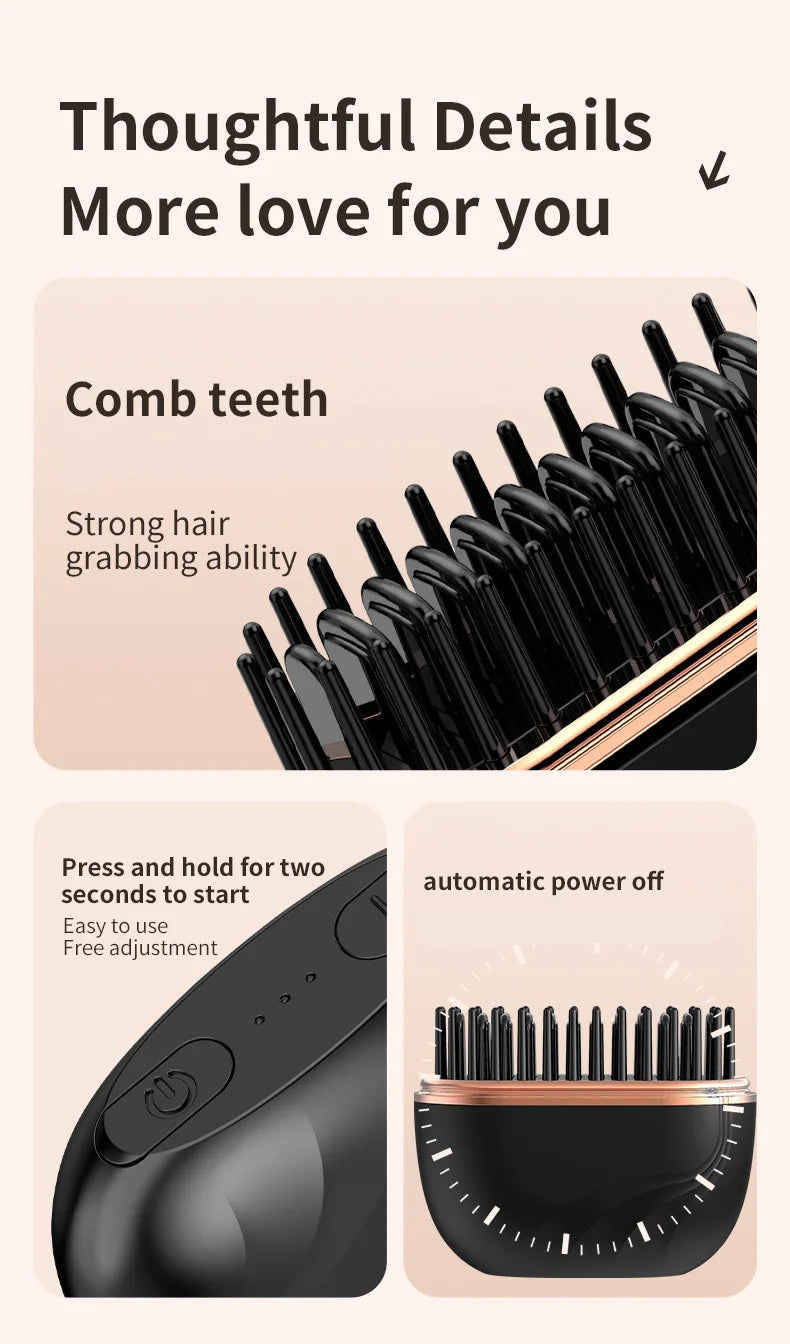 Wireless 2-in-1 Portable Ceramic Hair Straightener