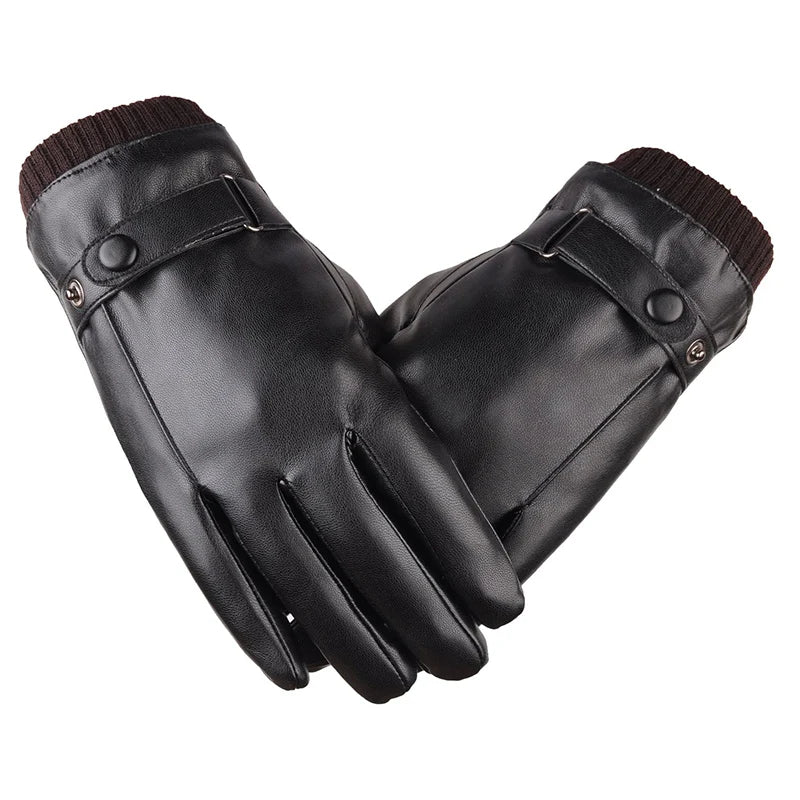 Touch Screen Men’s Leather Gloves for Winter