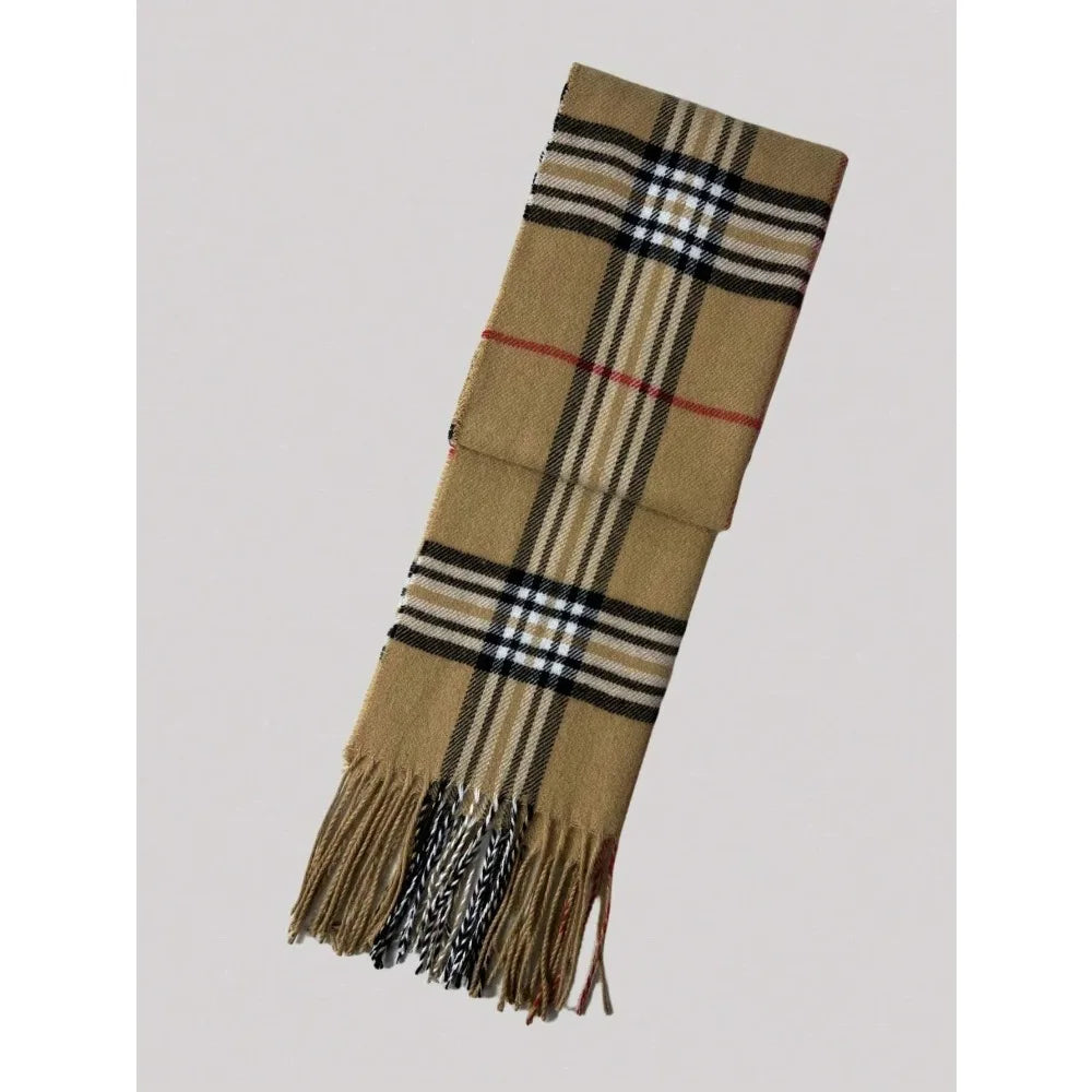 Plaid Cashmere-Feel Winter Scarf & Neck Warmer