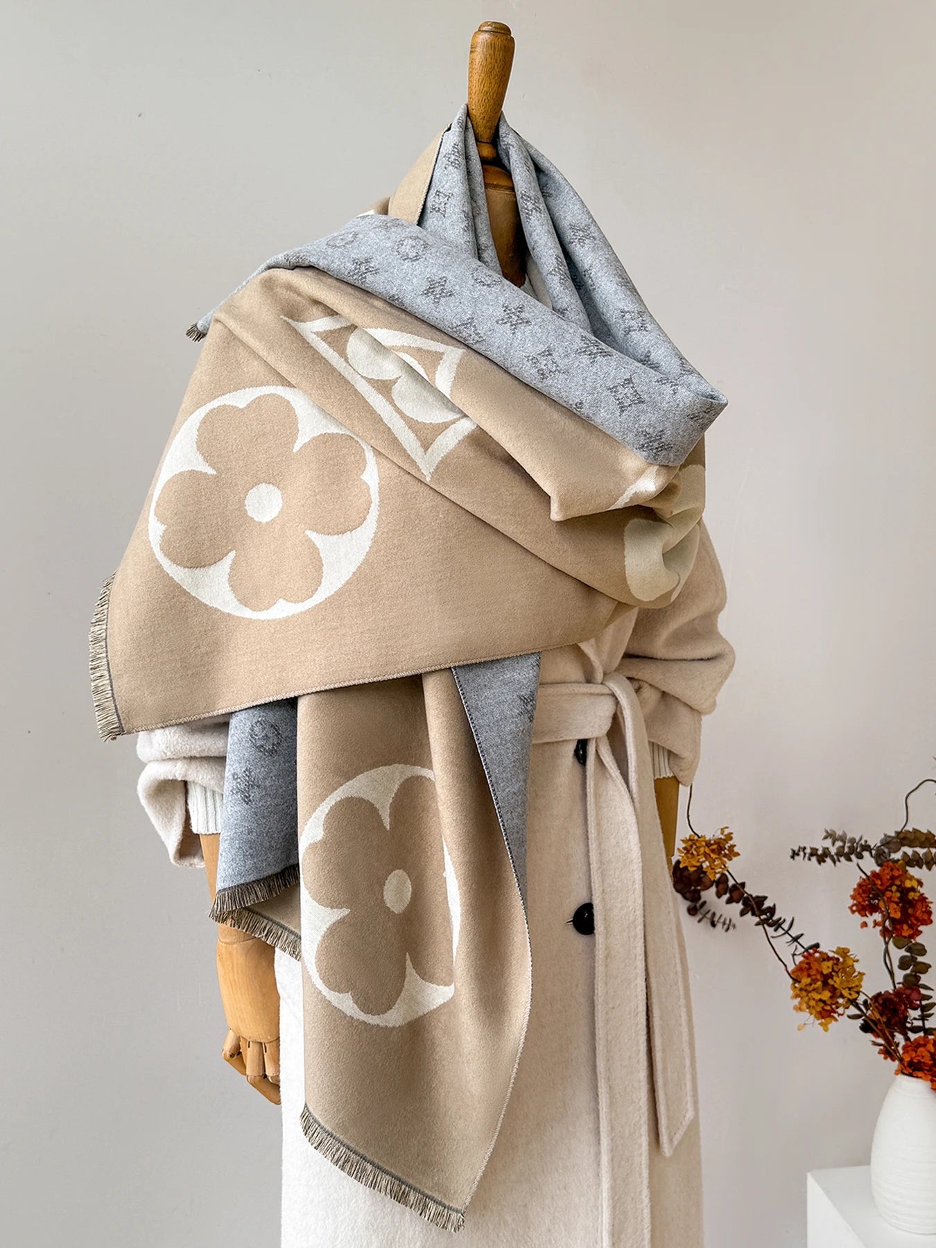 Faux Cashmere Winter Scarf & Neck Warmer