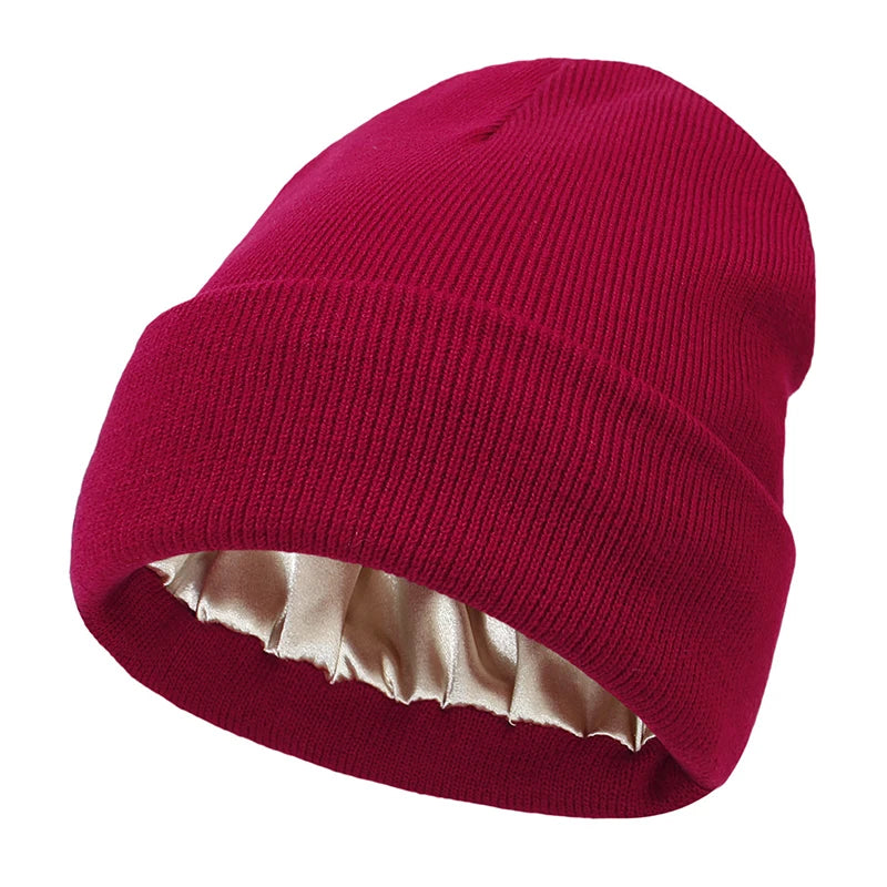 Satin-Lined Beanie for Women