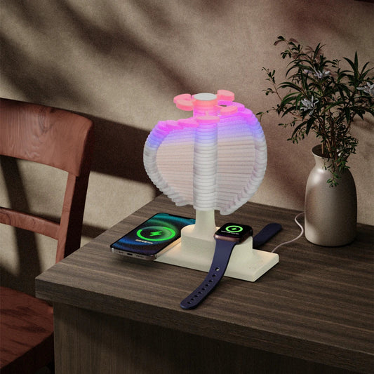 Spiral Tree Table Lamp with Wireless Charger