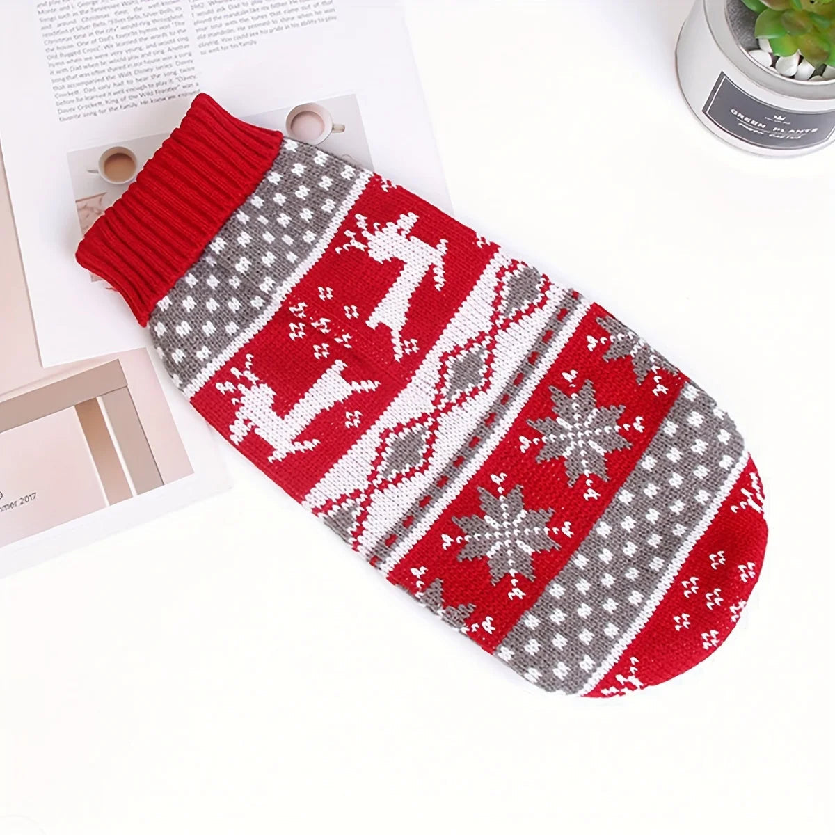 Knitted Christmas Dog Sweater
