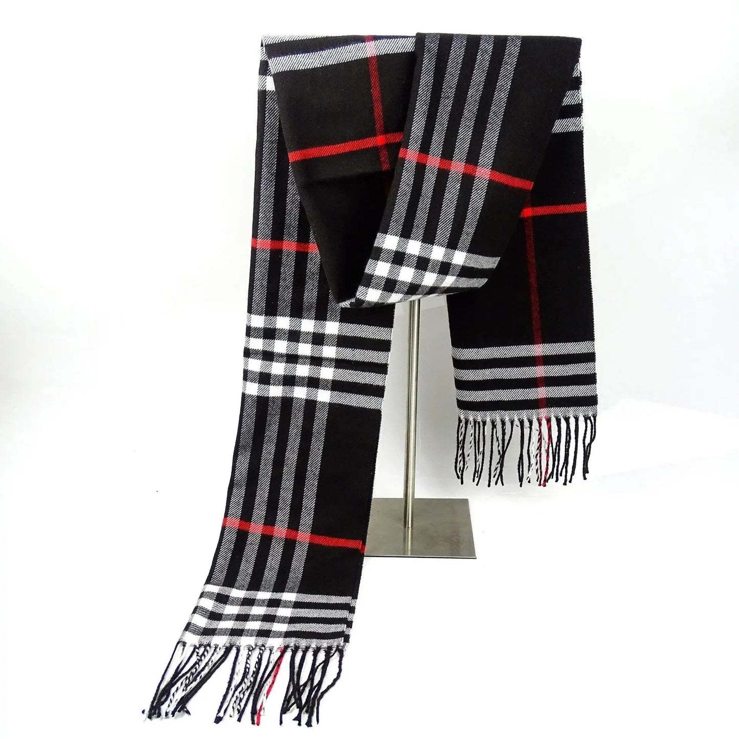 Plaid Cashmere-Feel Winter Scarf & Neck Warmer