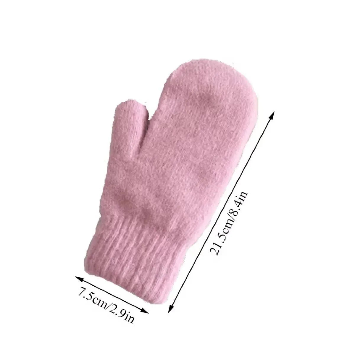 Cashmere-Feel Knit Mittens for Women