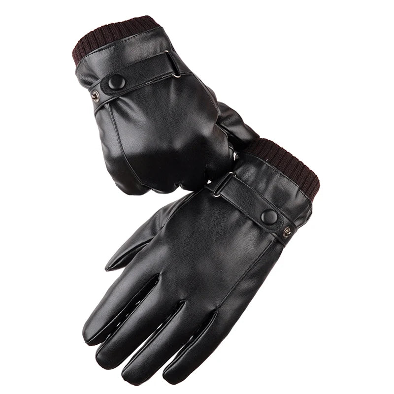 Touch Screen Men’s Leather Gloves for Winter