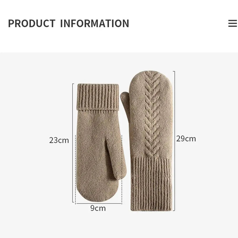 Double Layer Fleece-Lined Winter Mittens