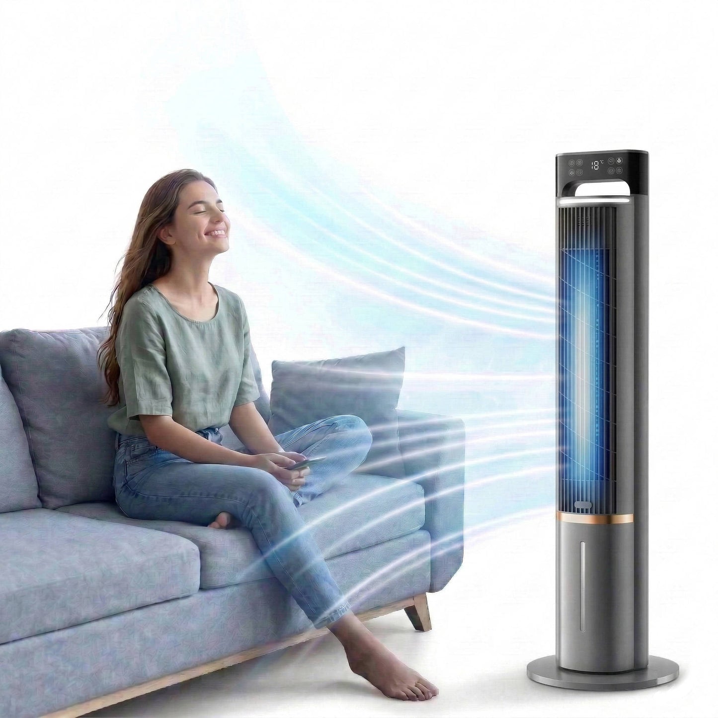 Quiet Windowless Portable Air Cooler with Remote