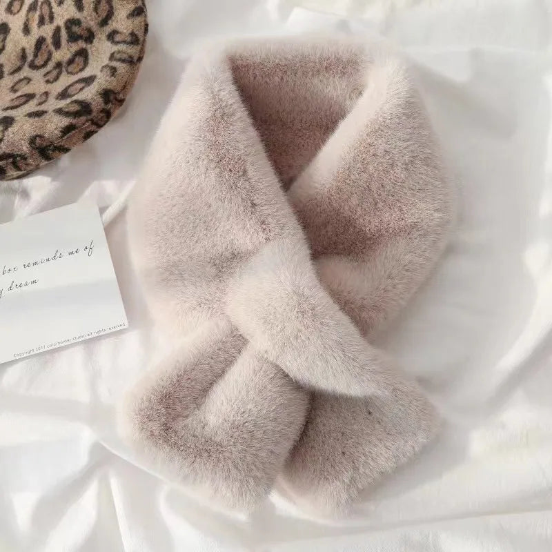 Faux Fur Cross-Collar Neck Warmer