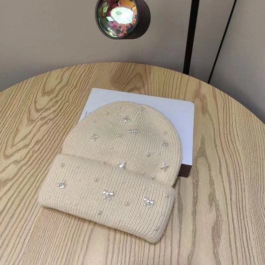 Pearl Accent Knit Beanie