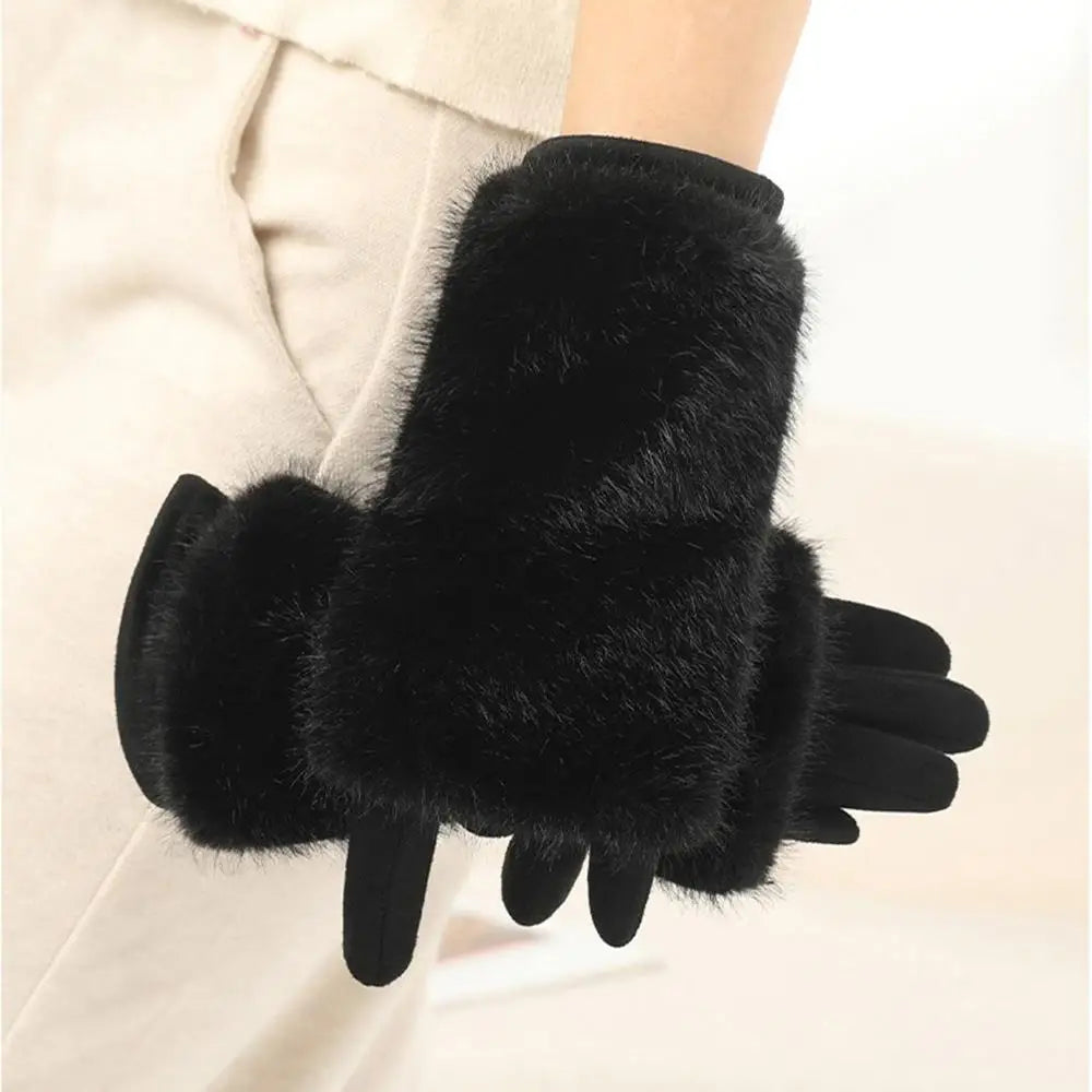 Suede-Feel Touchscreen Winter Gloves