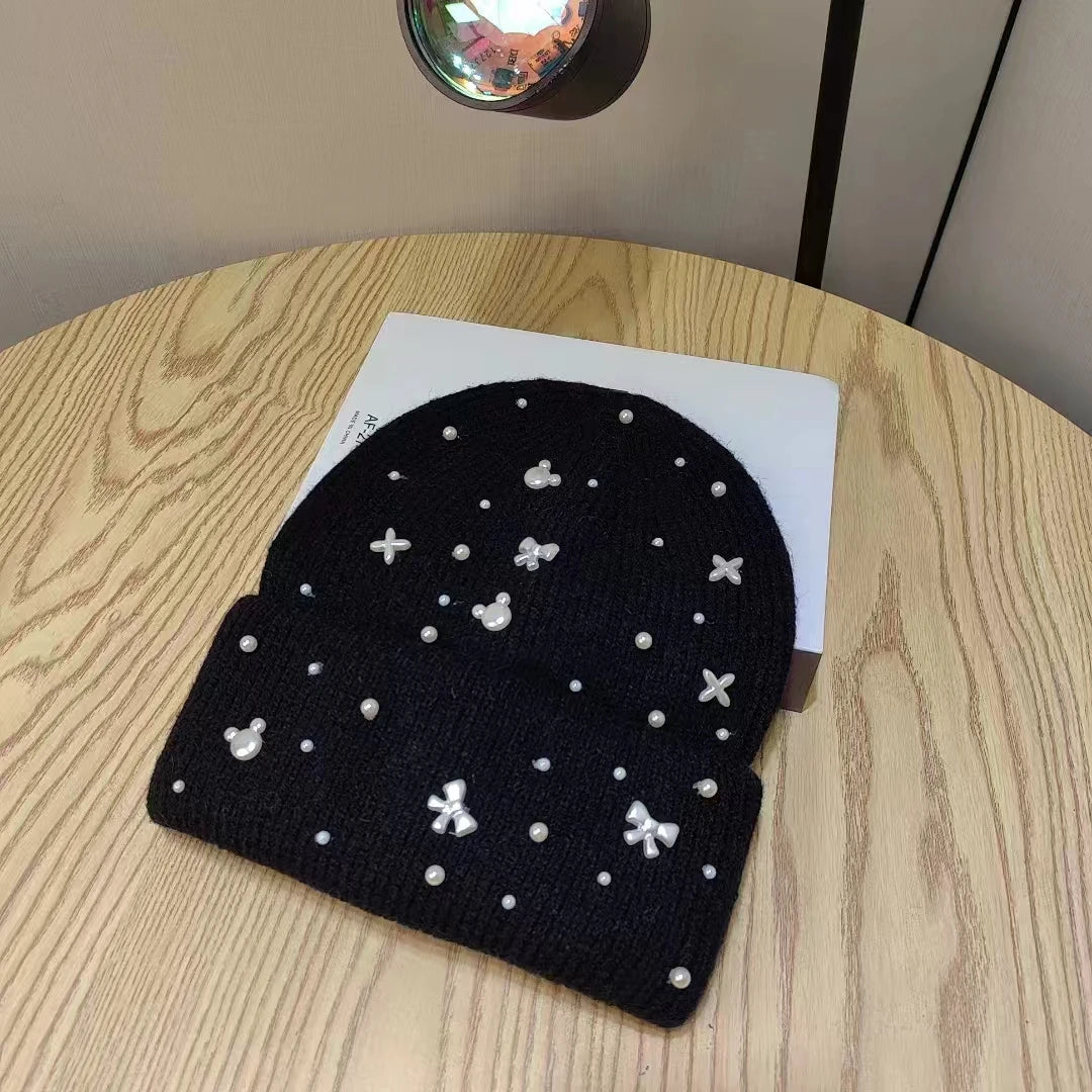 Pearl Accent Knit Beanie