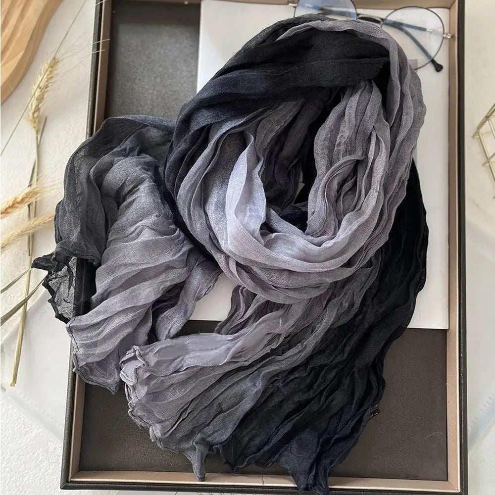 Soft Gradient Cotton Shawl & Winter Scarf