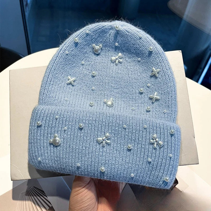 Pearl Accent Knit Beanie
