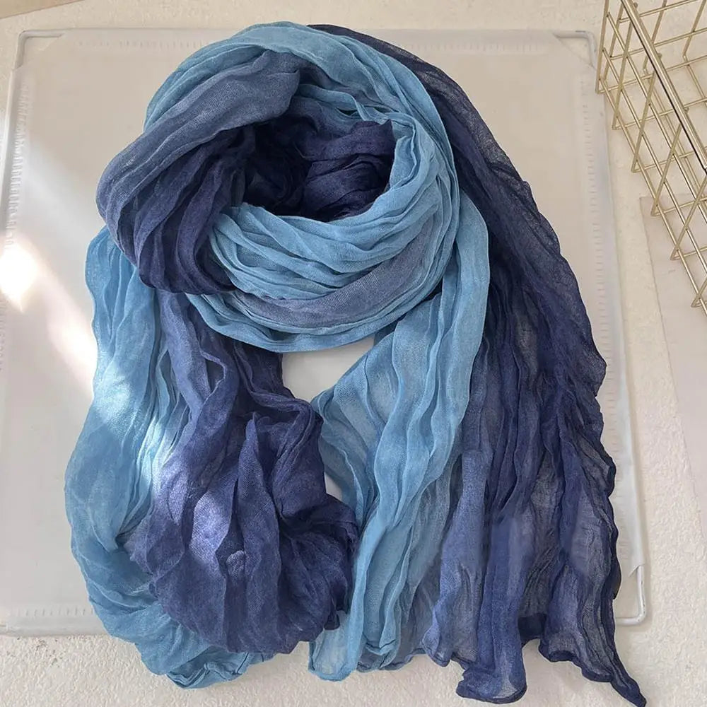 Soft Gradient Cotton Shawl & Winter Scarf