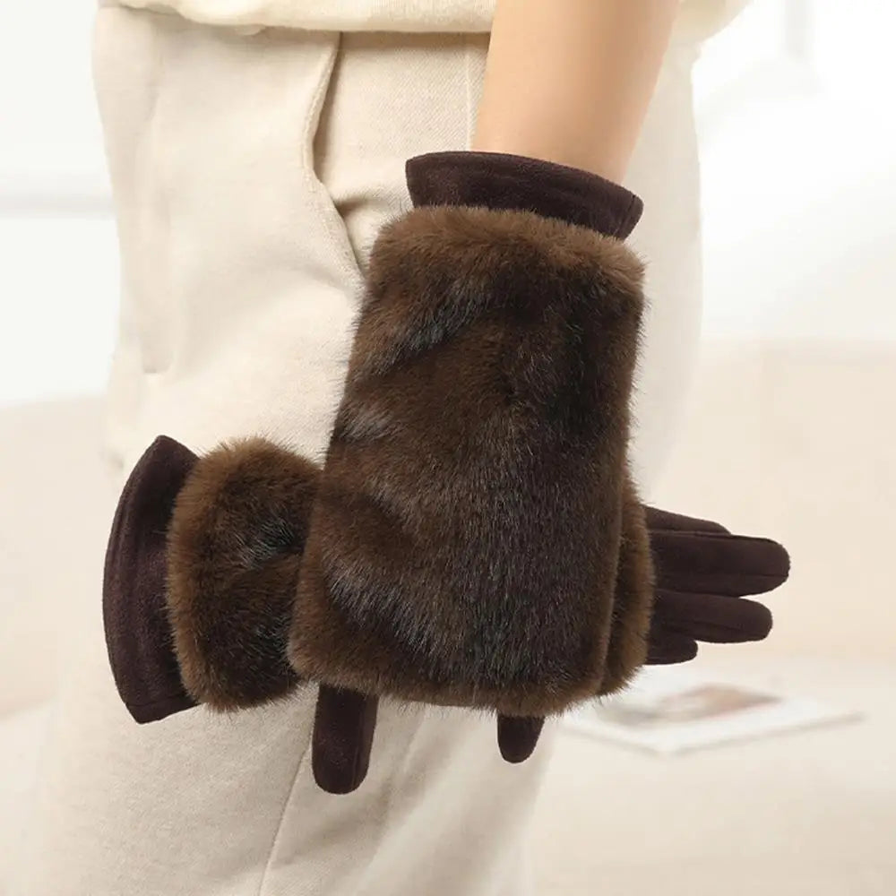 Suede-Feel Touchscreen Winter Gloves