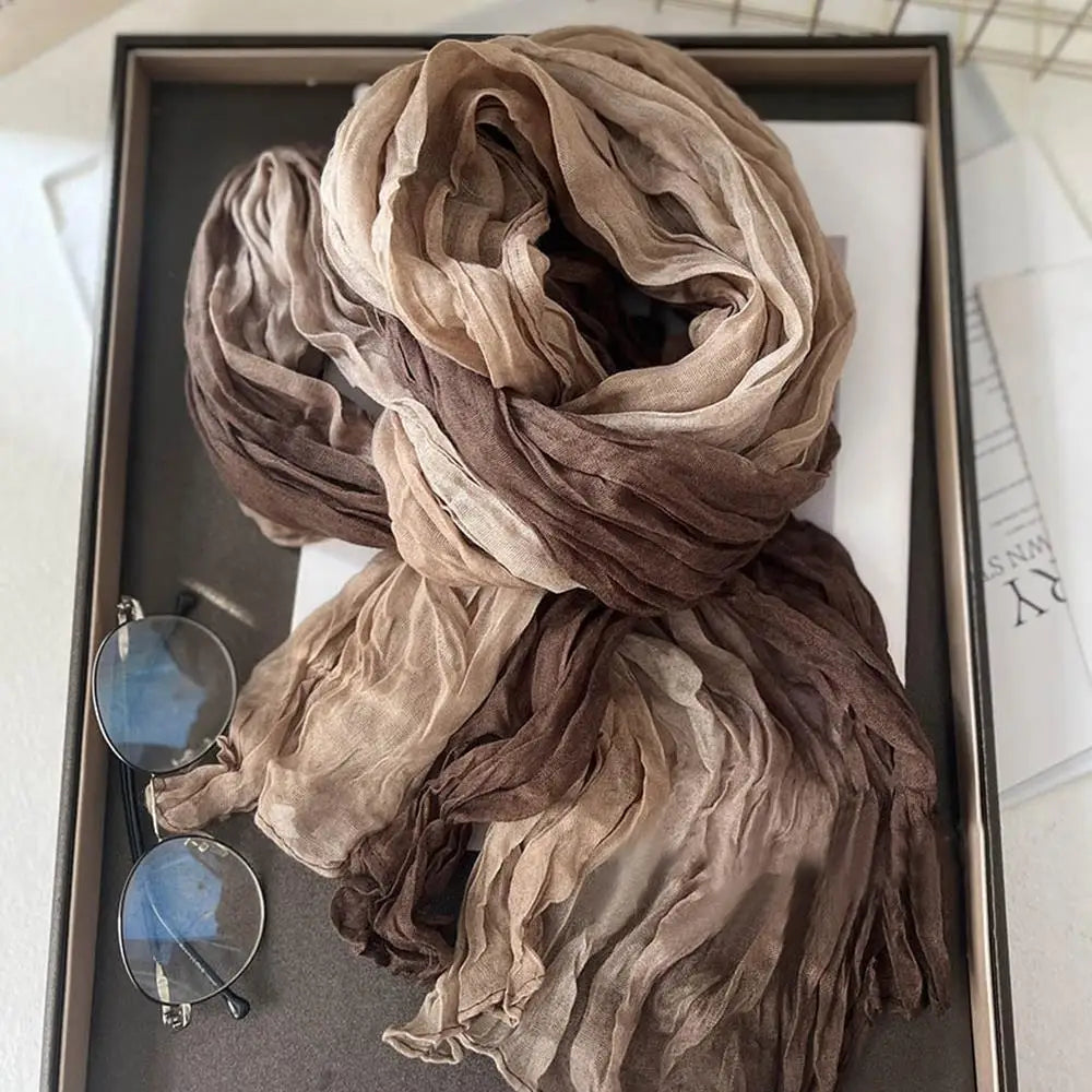 Soft Gradient Cotton Shawl & Winter Scarf
