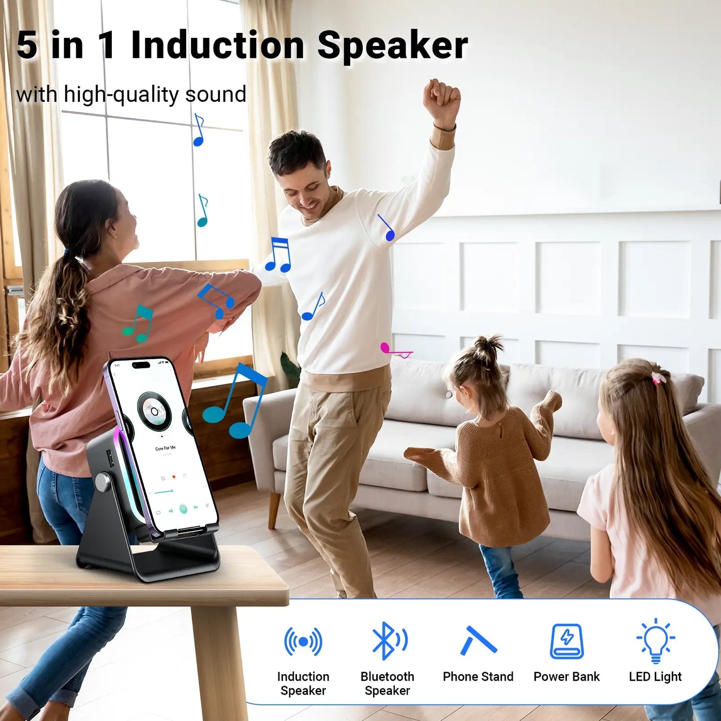 Wireless Induction Speaker Stand with Power Bank product image 4