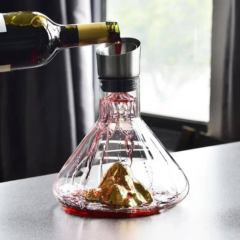 Crystal Glass Wine Decanter and Aerator Carafe