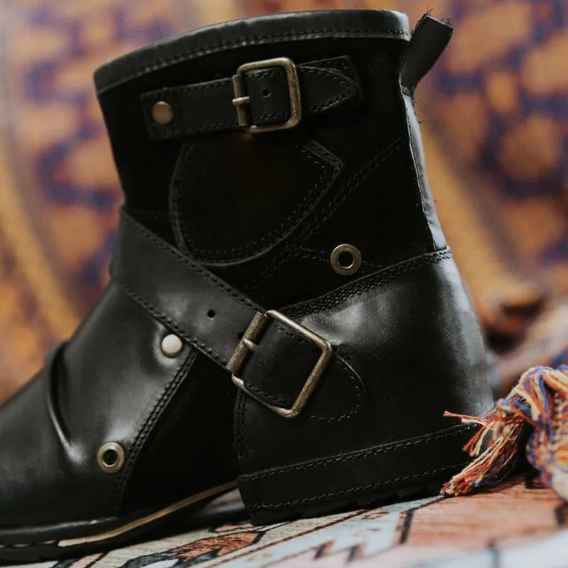 Men’s Vintage Western Slip-On Ankle Boots