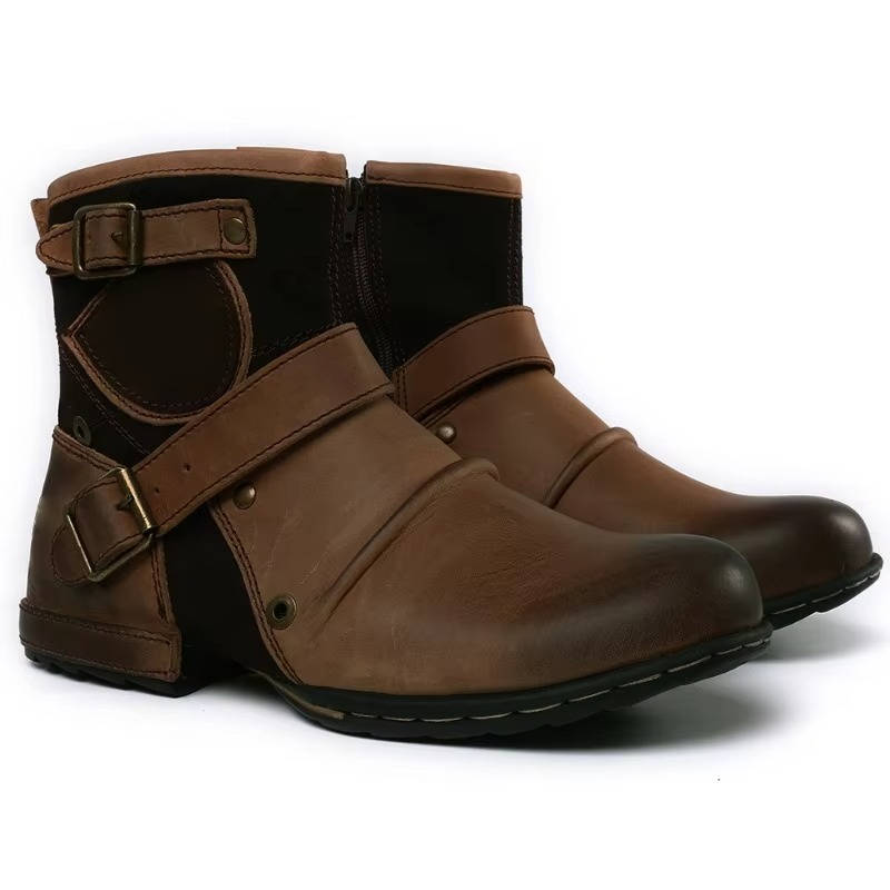 Men’s Vintage Western Slip-On Ankle Boots