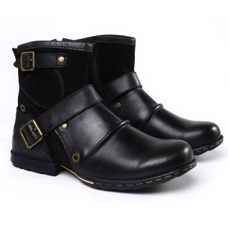 Men’s Vintage Western Slip-On Ankle Boots